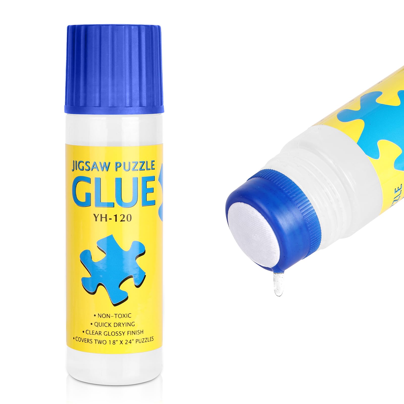AUAUY 120ML Jigsaw Puzzle Glue Clear for Adults and Children, PVA Quick Dry, Non-Toxic, Water-Soluble, Anti-Moisture, Puzzle Preserver Sealer for 1000
