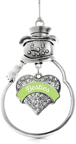 Miniatura 239 de Inspired Silver - Adorno Colombia Charm - Adorno de muñeco de nieve con forma de corazón de plata pavé con joyas de circonita cúbica