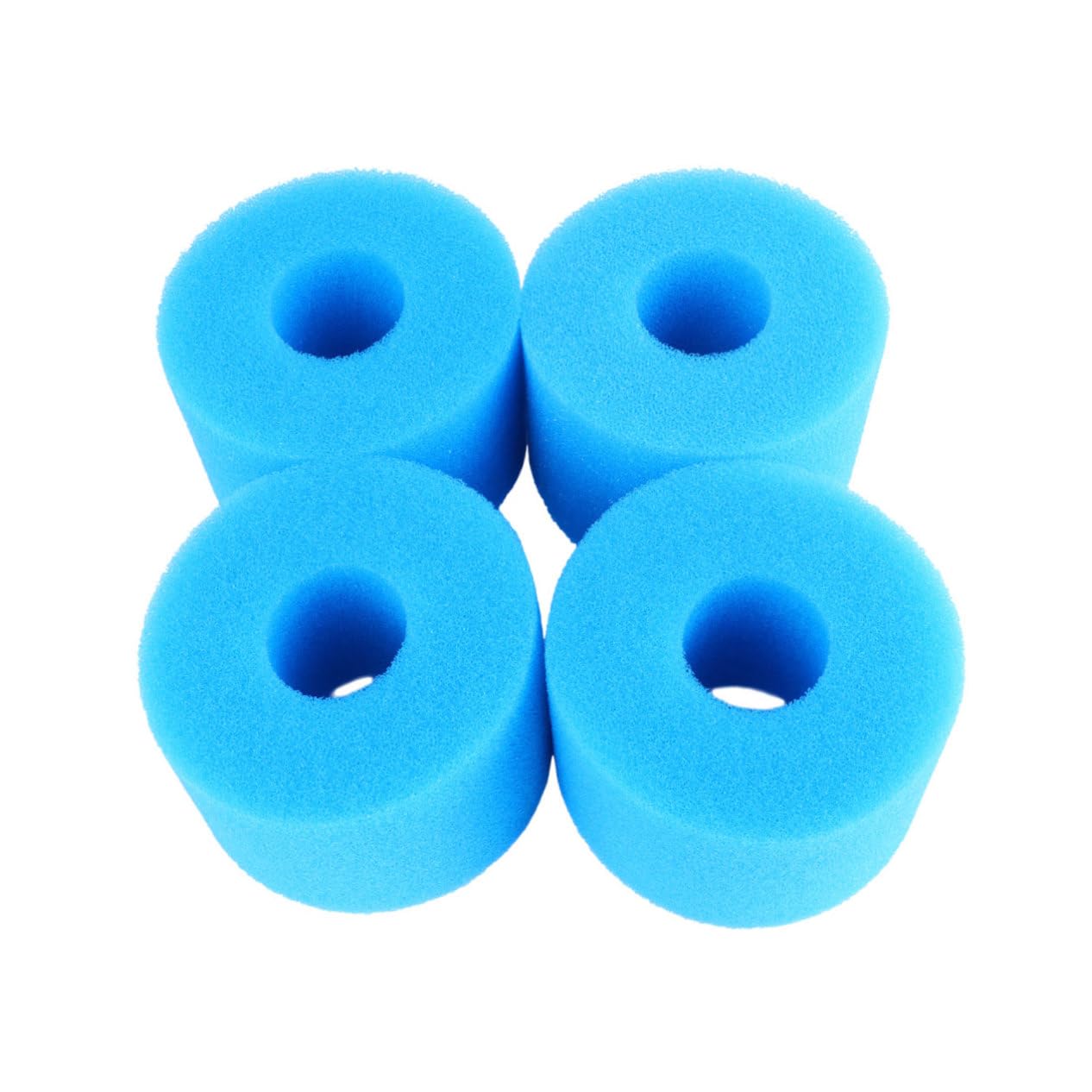Éponge de Préfiltration Bleue 4pcs en Mousse pour Aquarium | Cylindre Filtrant, Empêche L’aspiration des Alevins et Crevettes, Aide la Filtration Biologique