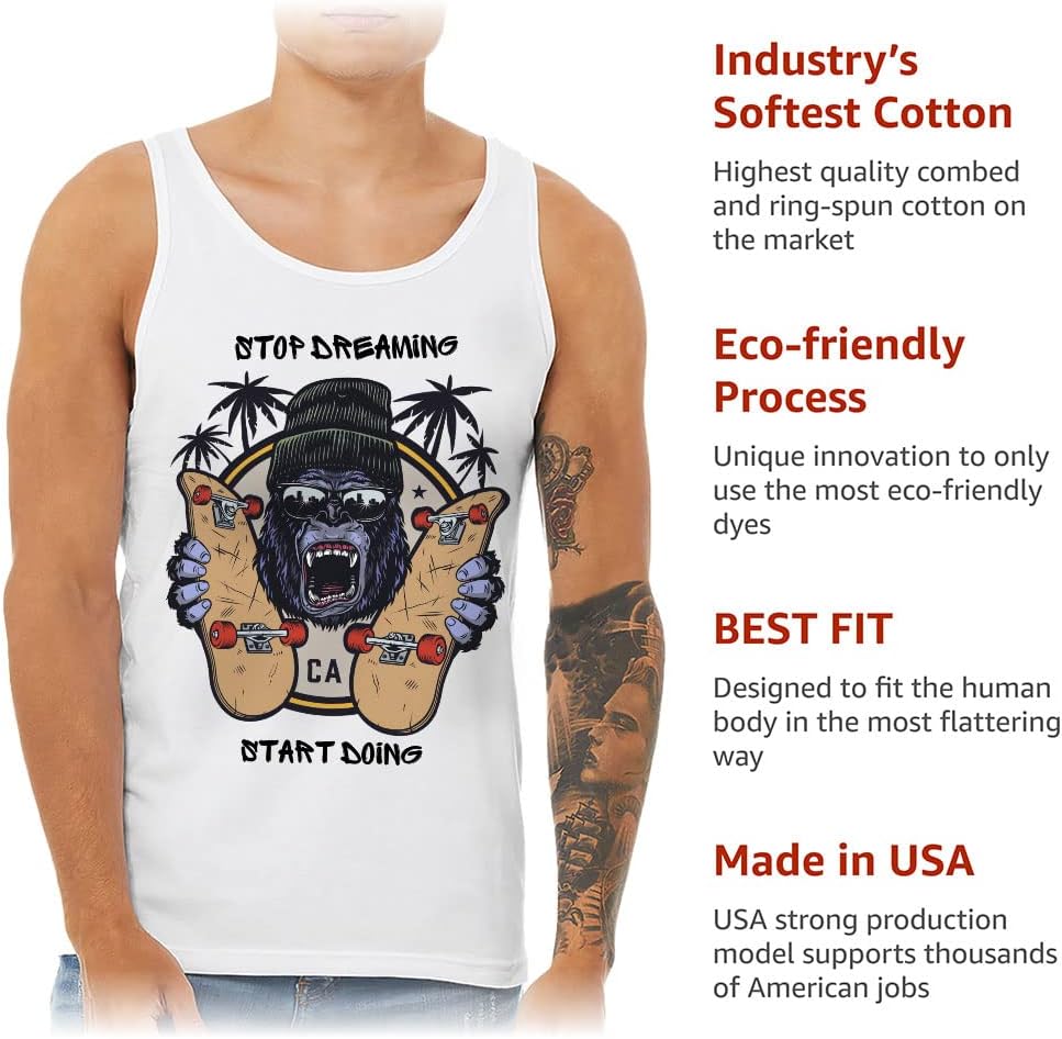 Stop Dreaming Start Doing Tank - Art Workout Tank - Monkey Jersey Tank