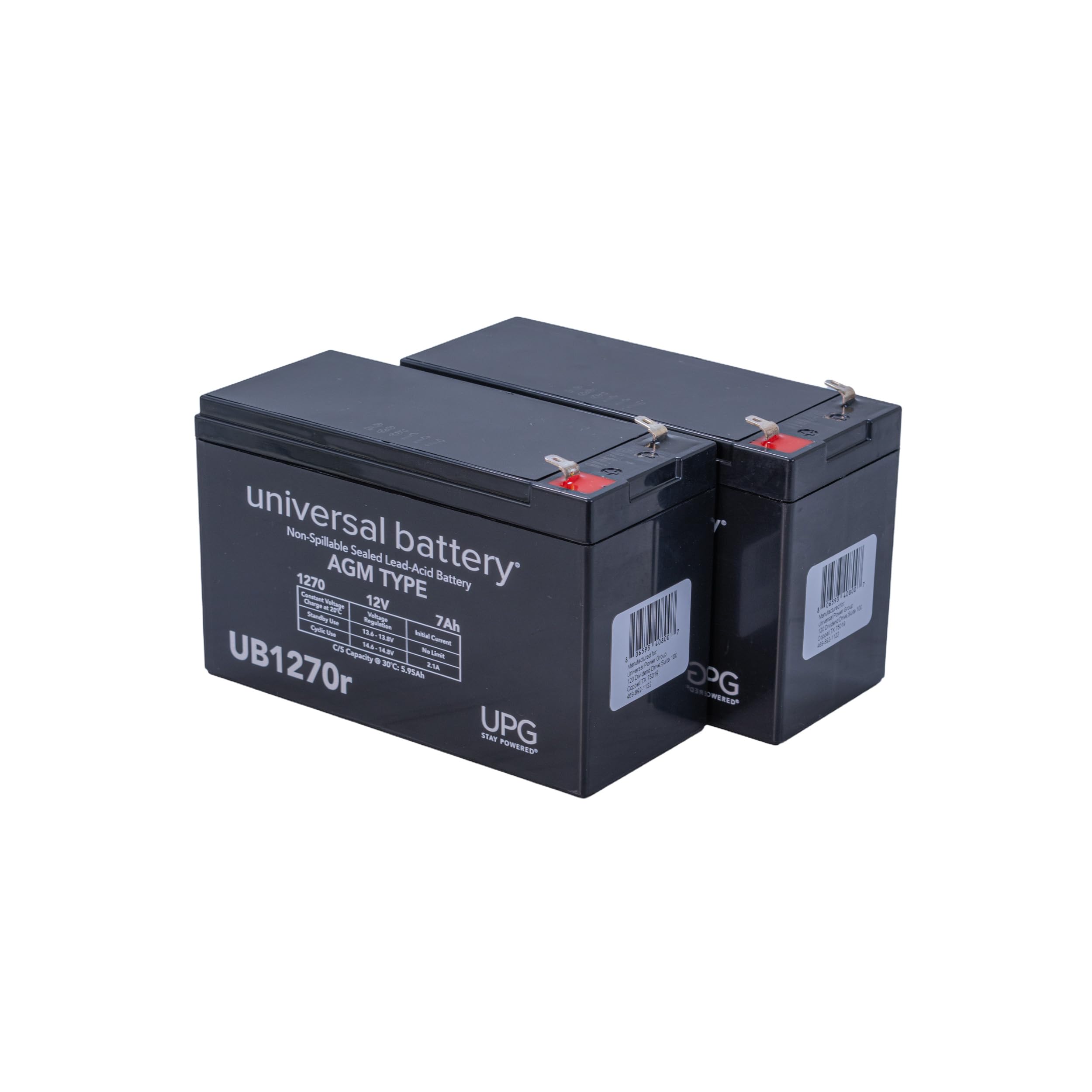 AlveyTech 24 Volt Sealed Lead Acid Battery Pack (7 Ah, No Harness) for Pocket Bikes - Rechargeable Set of x2 (12V) SLA/AGM Deep Cycle Replacement Batteries, Scooter, Ride-On Toys Parts