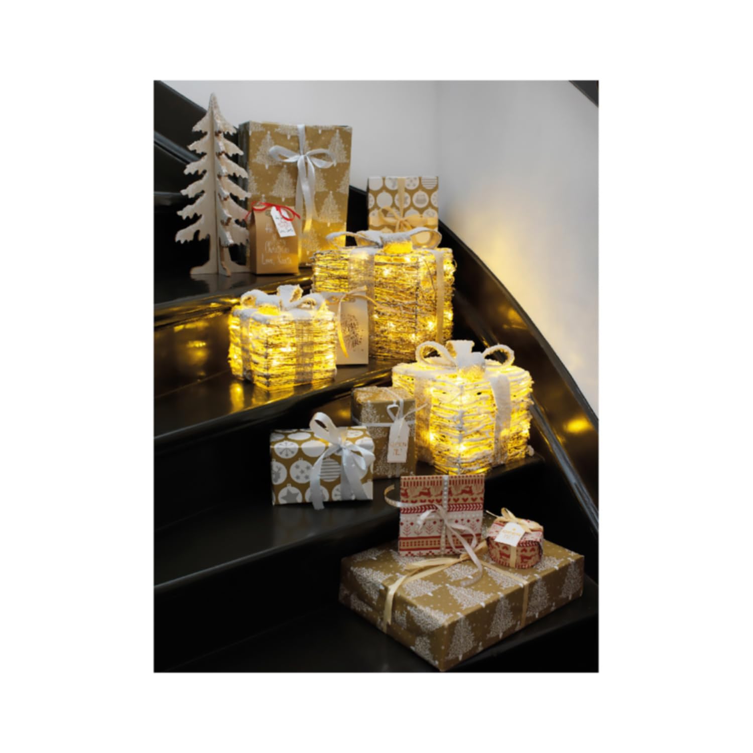 SET 3 PACCHI REGALO LED WARM WHITE