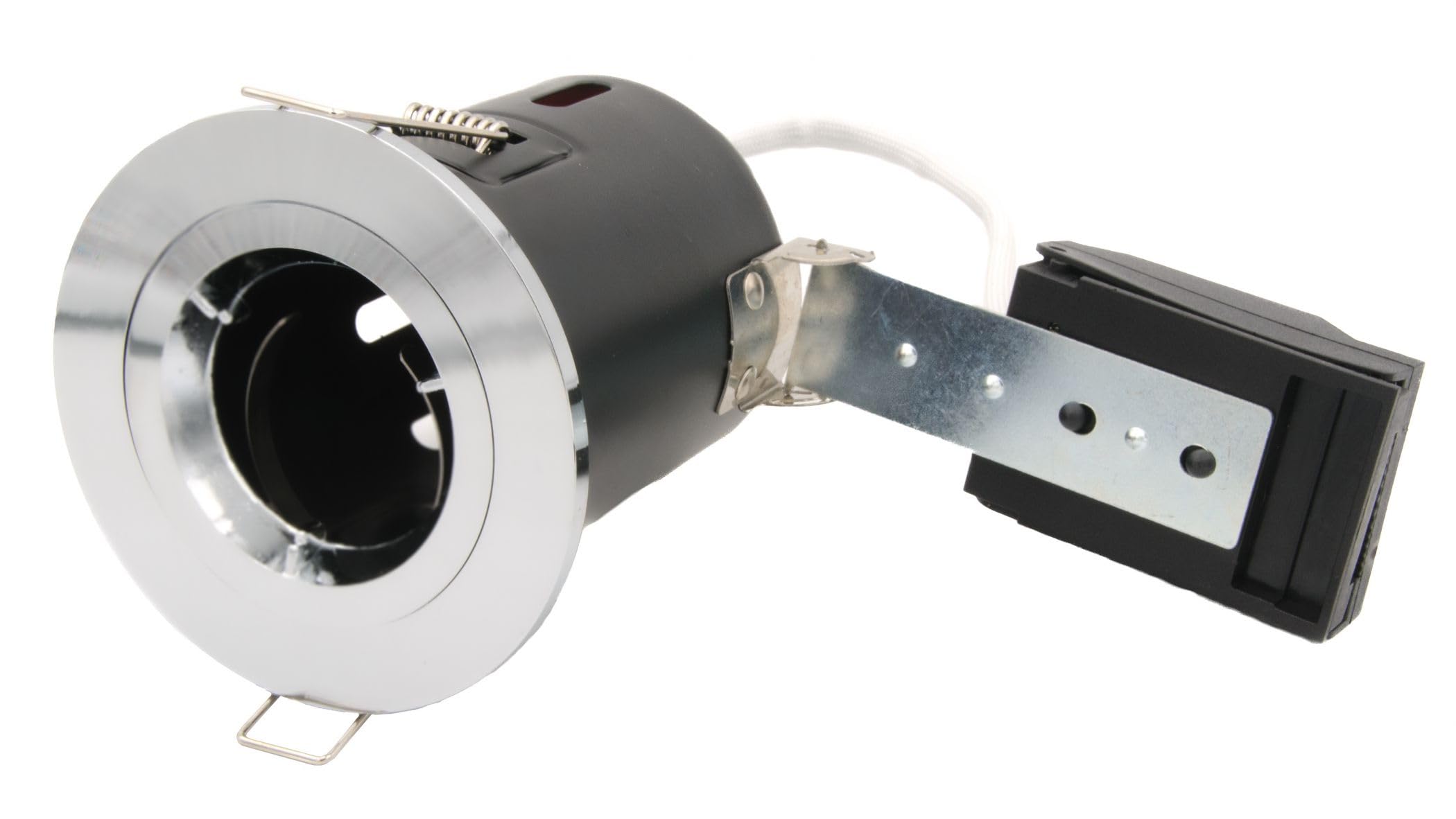Leyton Lighting LLFR-D-CH-GU GU10 Fixed Downlight, IP20, 87mm, Chrome, IC, Loop in/Out