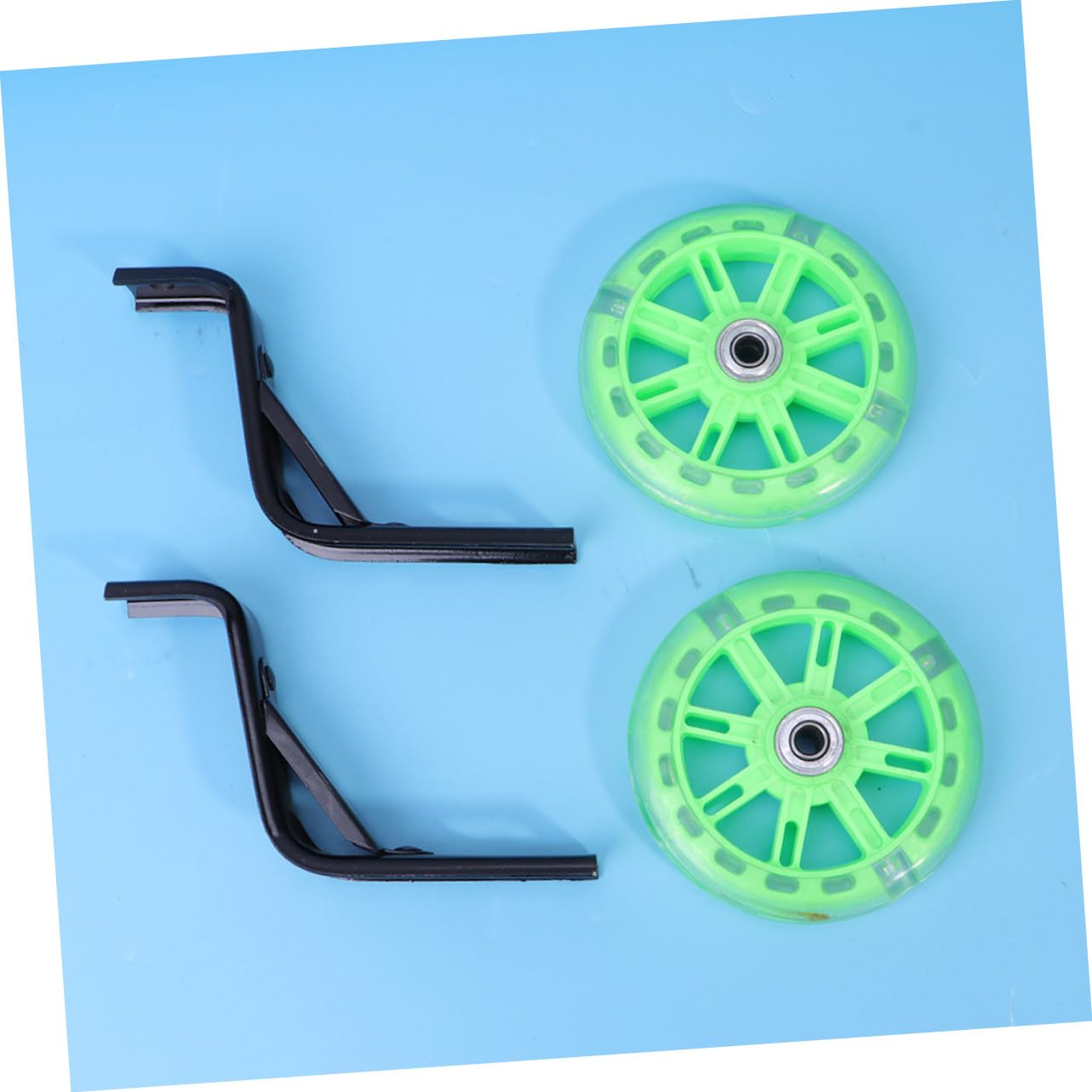 WOONEKY Ruedas De Entrenamiento De Bicicleta Soporte para Niños Ruedas De Entrenamiento para Niños Pequeños Niños Estabilizadores Visera Rueda De Entrenamiento Comercial Green