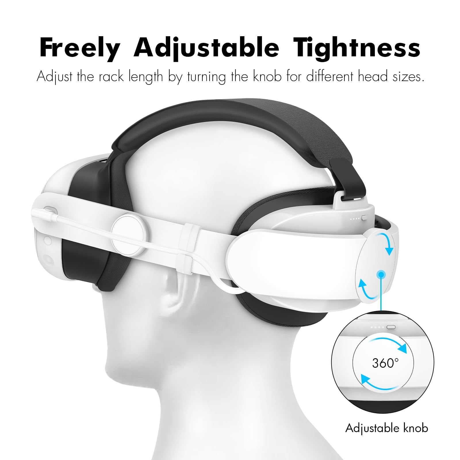 Battery Head Strap Compatible with Meta Quest 3, 6000mAh Elite