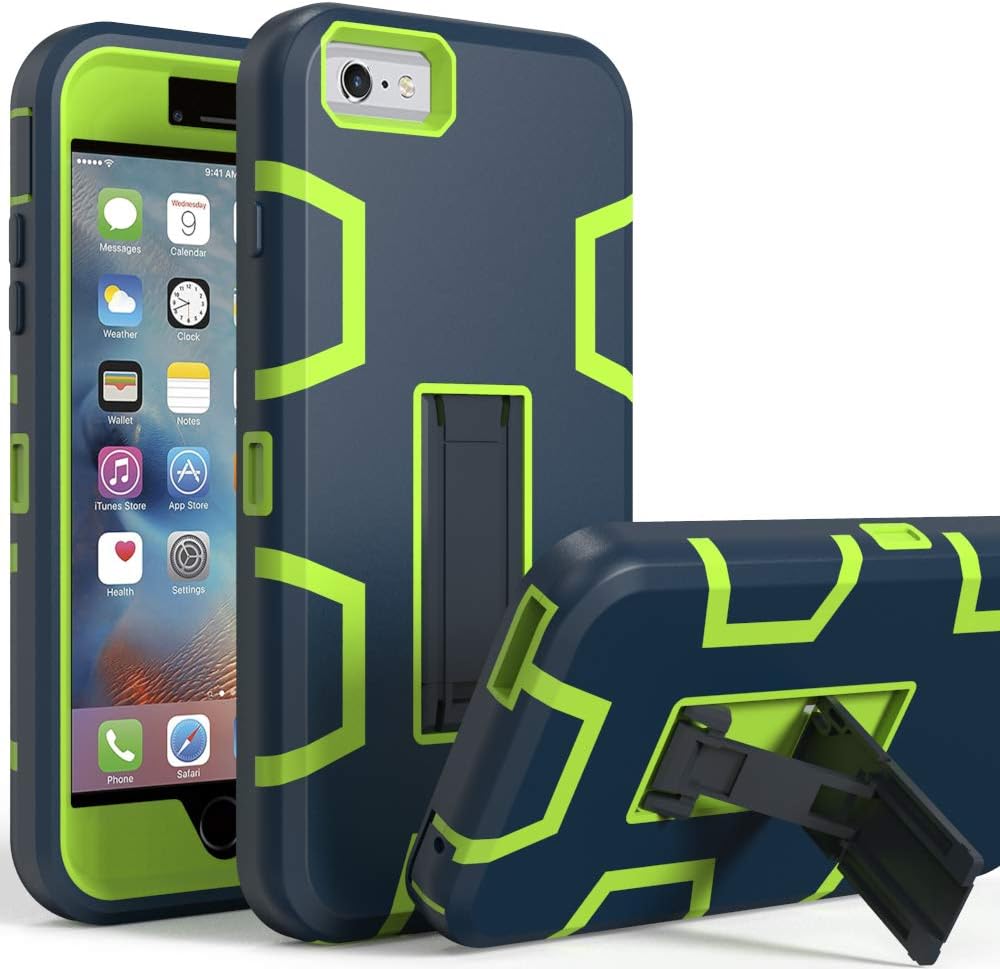 LUCKYCAT Case for iPhone 6s Plus,iPhone 6 Plus Case, Anti-Scratch Anti-Fingerprint Heavy Duty Protection Shockproof Rugged Cover for 5.5inch iPhone 6s Plus-Navy
