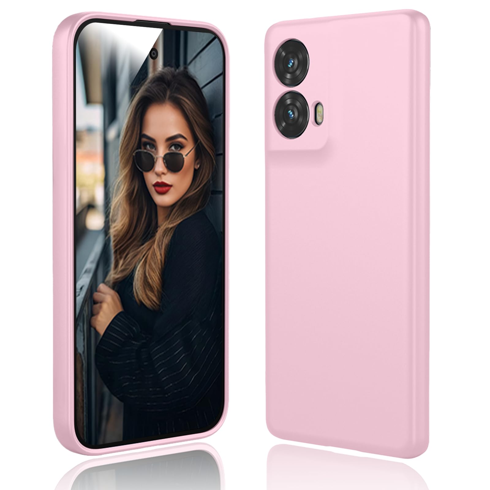 EASSGU Custodia per Motorola Moto g85 5G (6.6 Inches), Cover Silicone TPU Colore Sfumato Trasparente, Custodia per Telefono Antiurto e Antigraffio - Rosa Viola