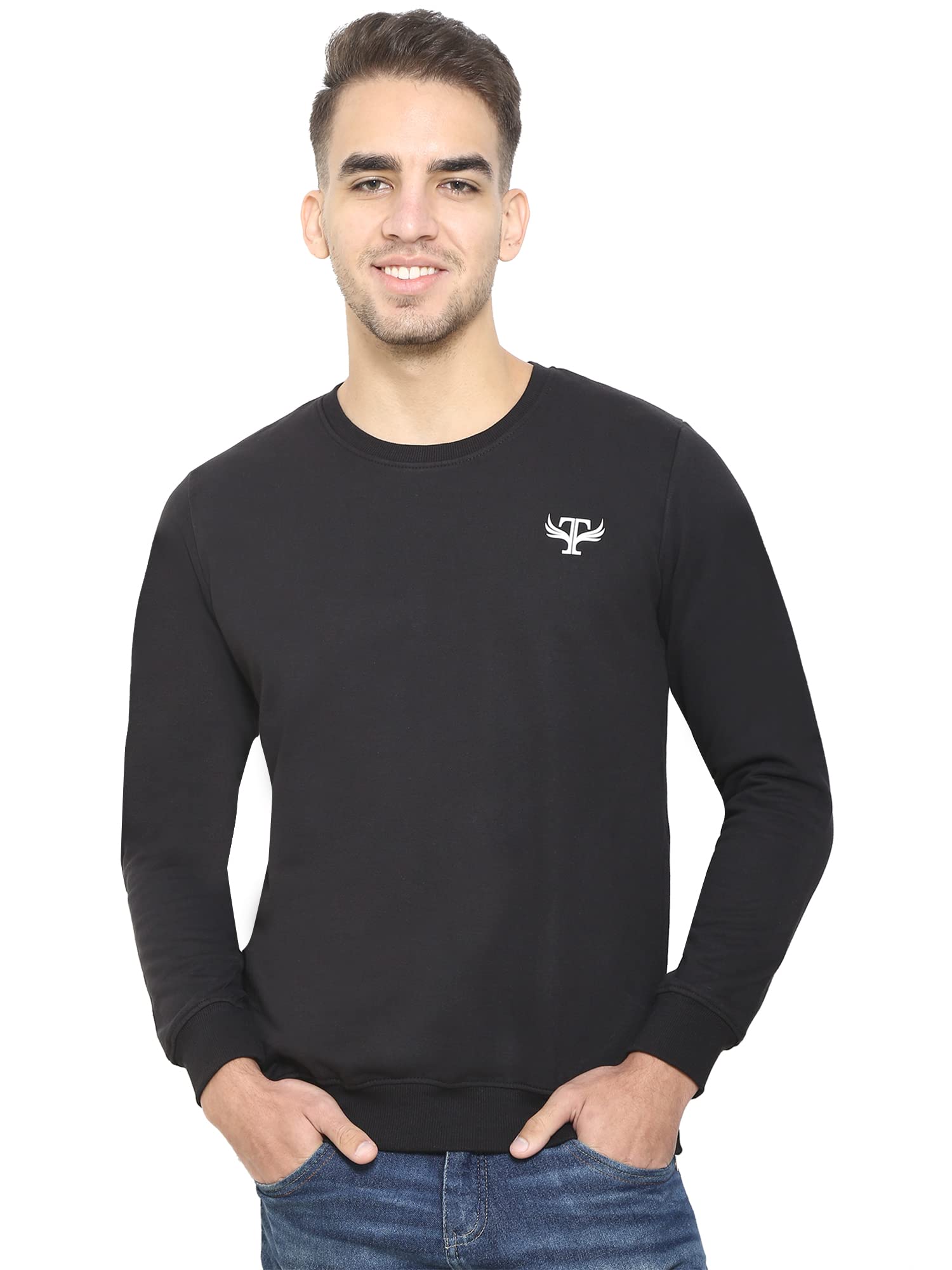 HEATHEX Cotton Full Sleeve Solid Men Sweatshirt