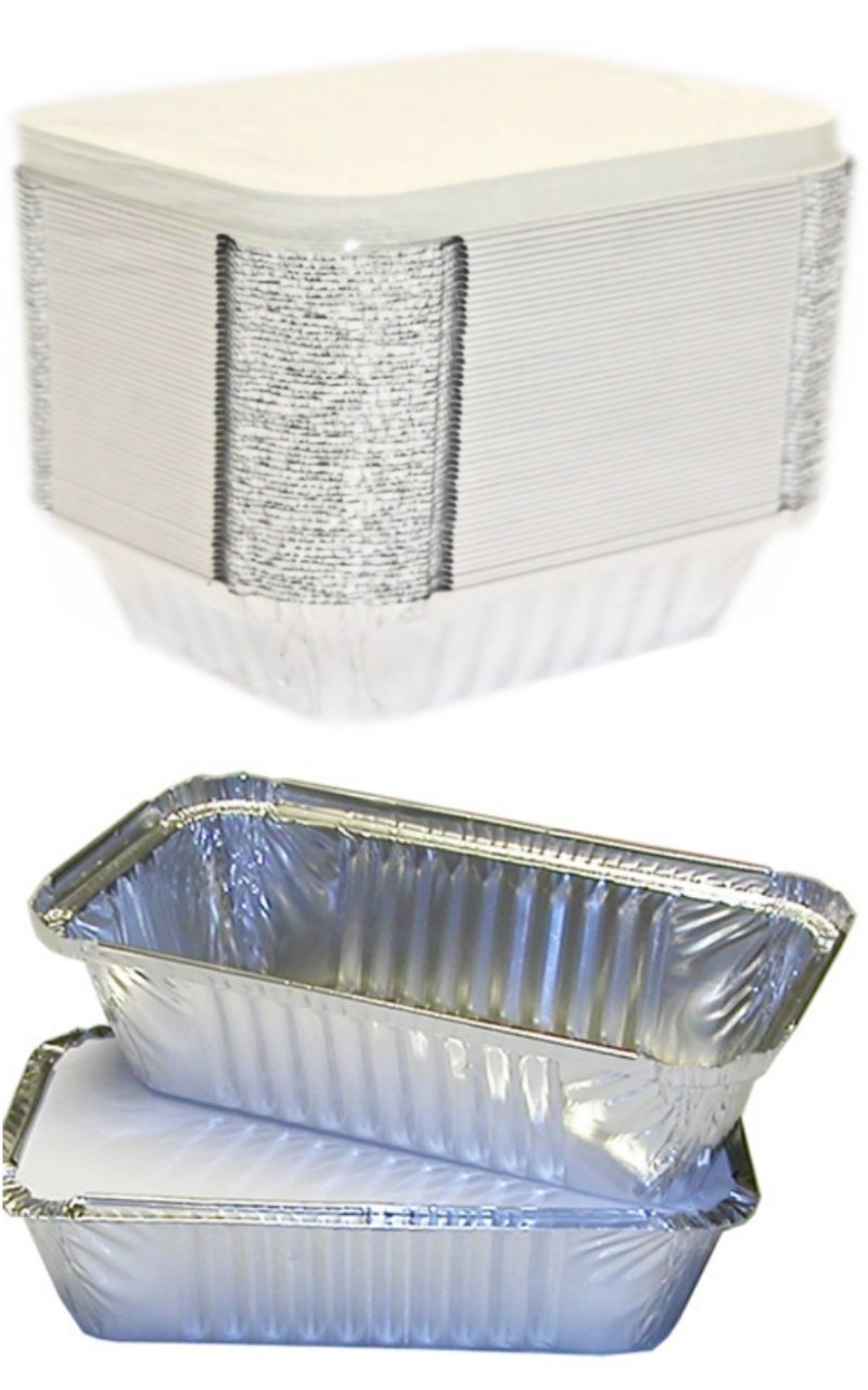 100 PCS OF 6A ALUMINIUM FOIL CONTAINERS WITH LIDS FOOD GRADE