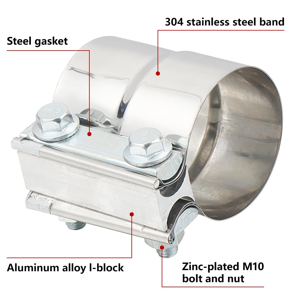 ROADFORMER 3 Inch Exhaust Clamp Stainless Steel - Lap Joint