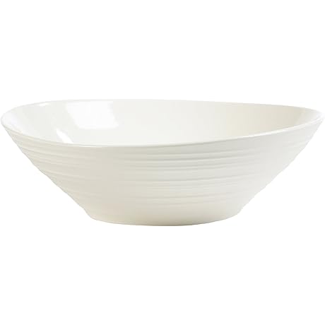 Mikasa Swirl White Pasta Bowl: Elevate Your Dining Experience with a Touch of Modern Elegance
