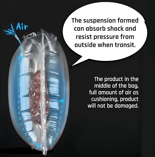 Miniatura 3 de Paquete de 100 bolsas inflables de plástico transparente de 11.8 x 13.8 pulgadas, bolsa de burbujas de aire, embalaje de suspensión, almohadas de