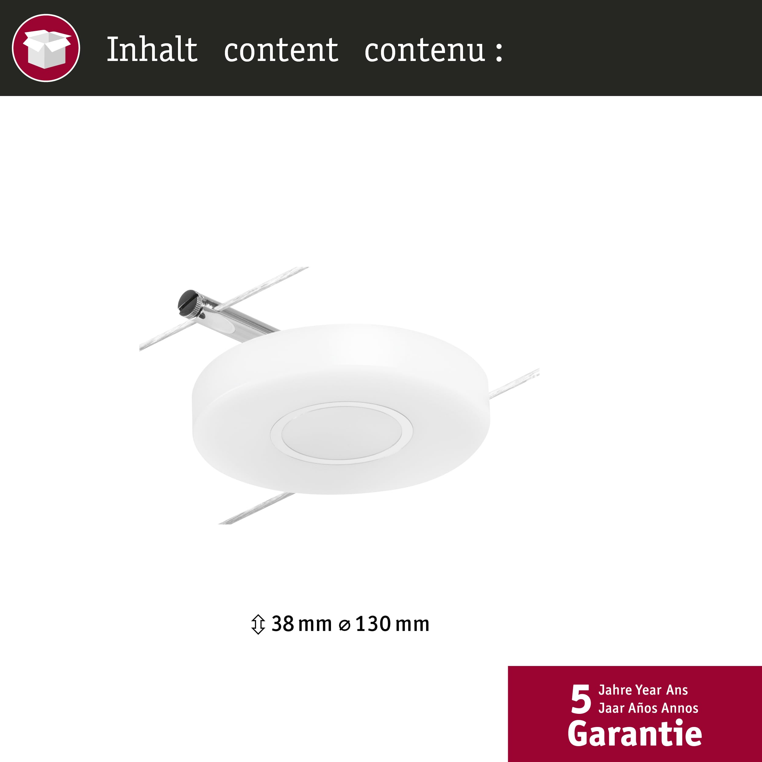 Paulmann CorDuo 94427 Spot LED en forme de corde avec 1 ampoule 4,5 W extensible Chrome mat, câble métallique chromé 3000 K