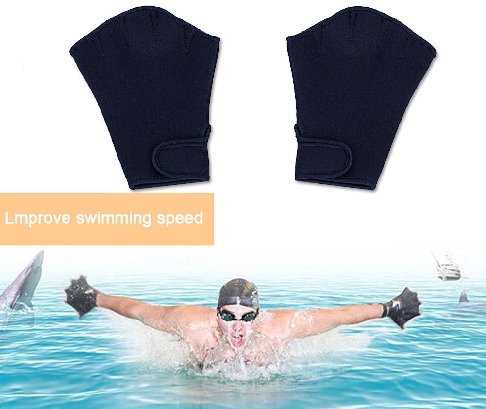 Aquatic Gloves For Helping Upper Body Resistance, Webbed Swim Gloves Well Stitching, No Fading Sizes For Adult L