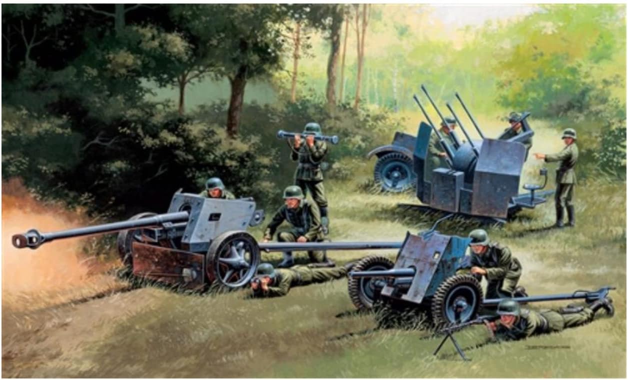 Italeri - German Guns PAK35 - PAK40 - FLAK38 Scale 1 : 72, Model Kit