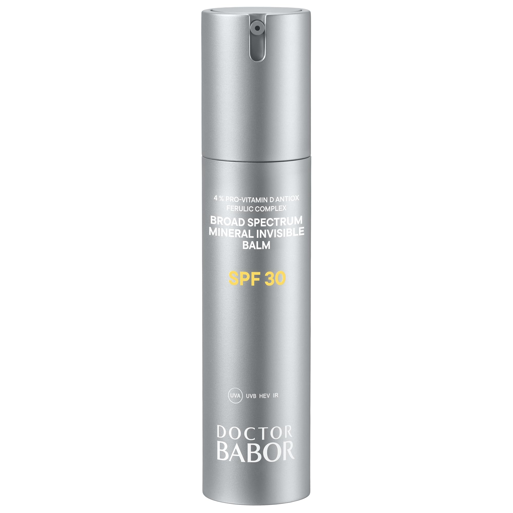DOCTOR BABOR Solar Defense Broad Spectrum Mineral Invisible Balm LSF 30 – leistungsstarker Sonnenschutz vor UVA/UVB, Blaulicht & Infrarot – mineralische Sonnencreme für das Gesicht (50 ml)