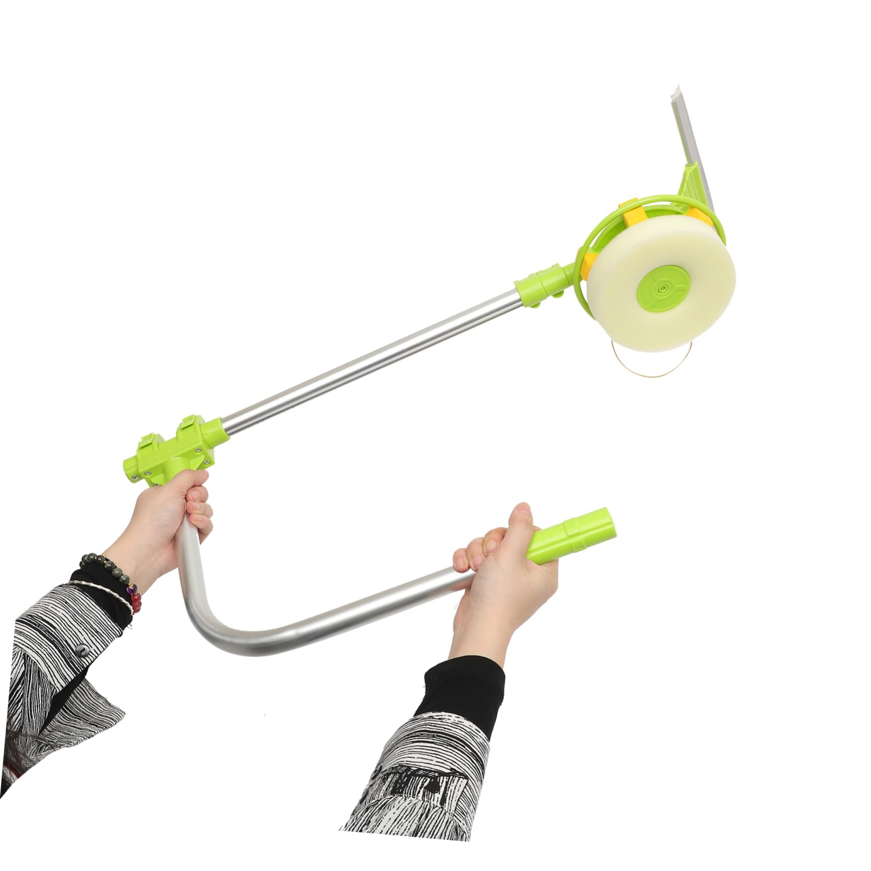 Kit de Limpiacristales Telescópico para Limpieza de Ventanas Escobilla Giratoria de Acero Inoxidable en Edificios Elevados y Hogar