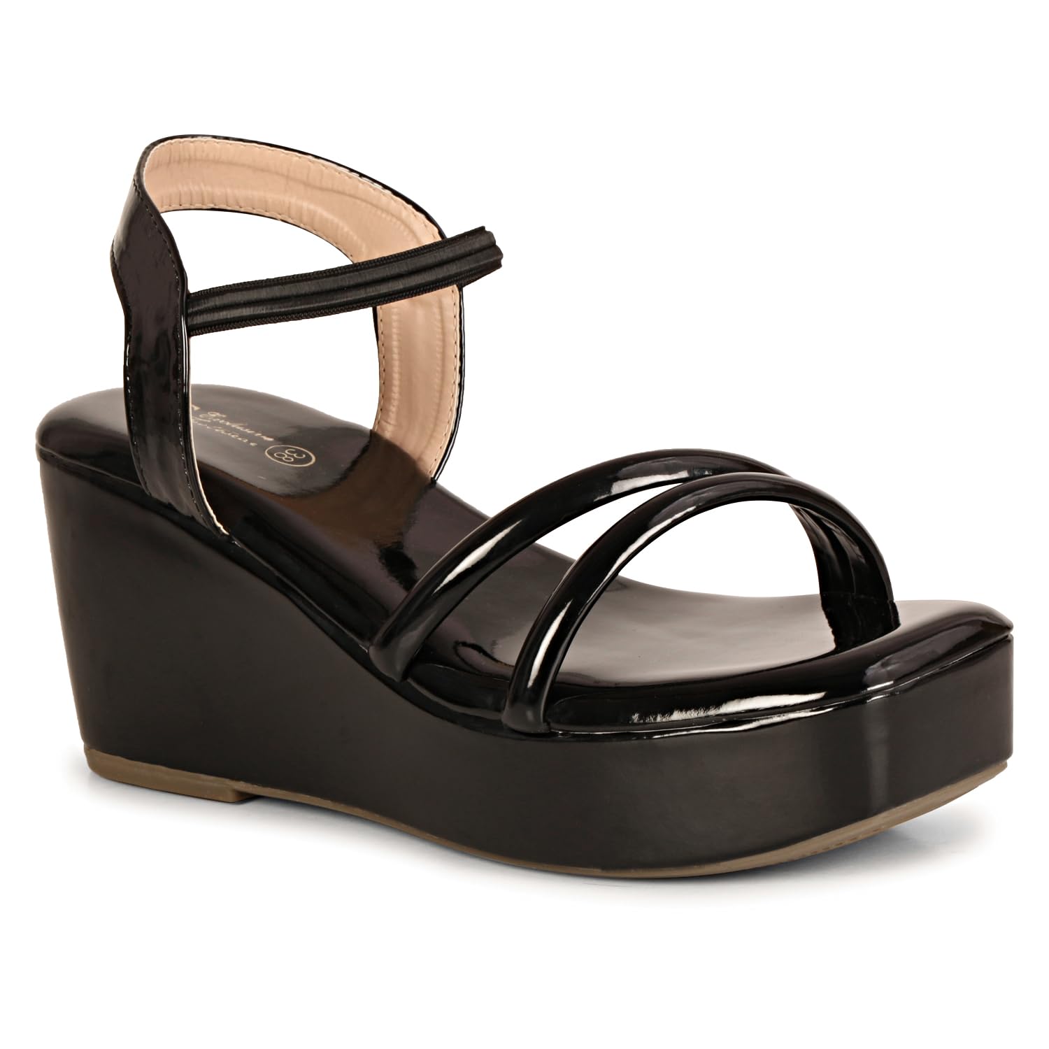 Anita Sarees Womens Wedge Sandals for Wedding & Party | Stylish, Comfortable Platform Heels with Soft Cushion Footbed & Ankle Strap | Open Toe Sandals for Women (Black) (B0DC6MLD7M) Amazon Price History, Amazon Price Tracker