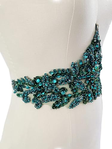 Miniatura 3 de Apliques de encaje hechos a mano con diamantes de imitación para coser en cuentas, parches de lentejuelas, accesorios para vestido, ropa, cintura