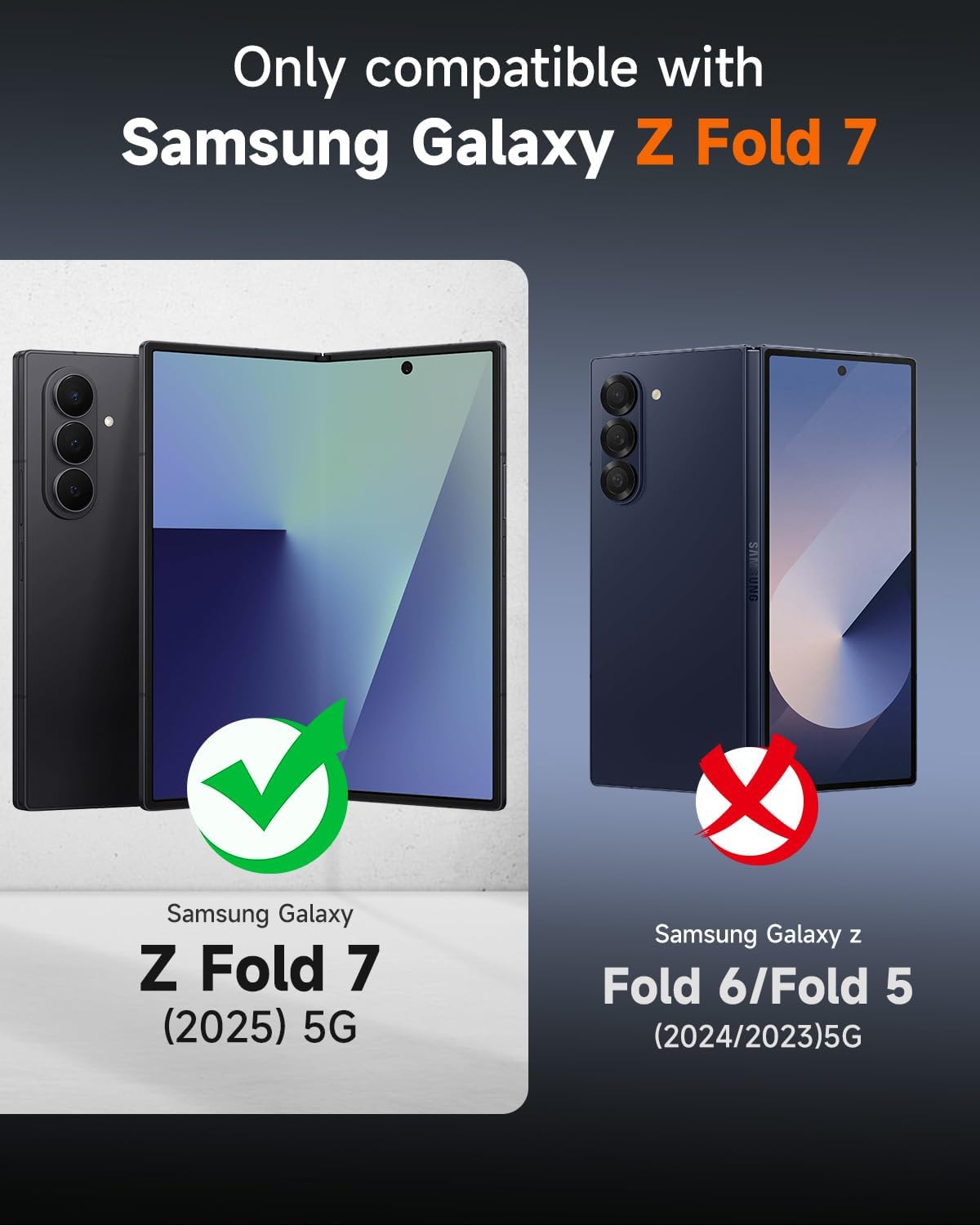 seacosmo for Samsung Galaxy Z Fold 7 Case with Stand [Built-in Tempered Glass Screen Protector] [Hinge Protection] [Kickstand] Magnetic Full Body Phone Case for Galaxy Z Fold 7 (2025), Blue - Image 5