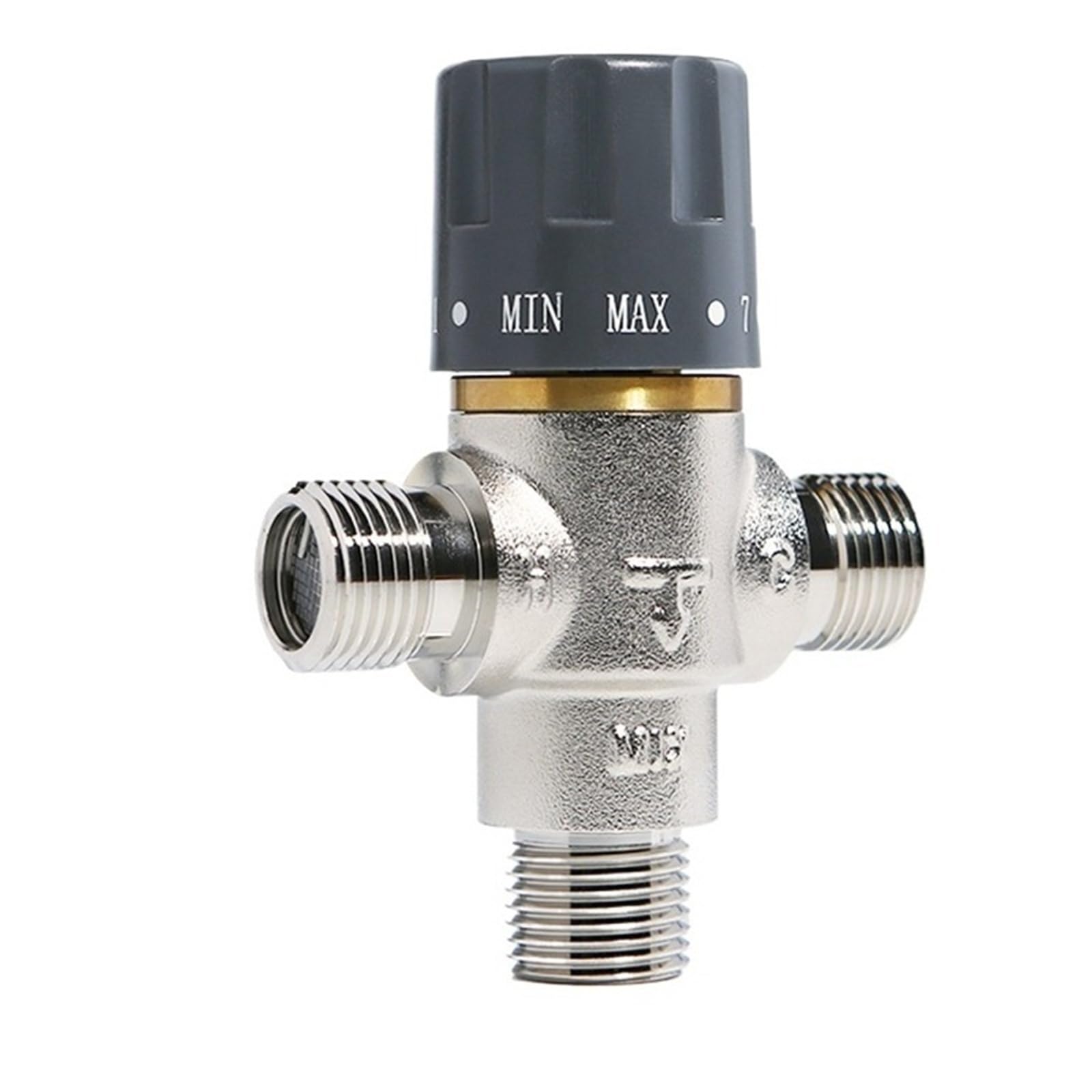 Iddcmwnb One Color Thermostatic Mixing Valve For Hot And Cold Water Brass Nickel Plated 6 Points Automatic Constant Temperature One Time