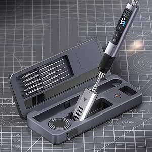 Saldatore Per Riparazioni Elettroniche EXTRWORY 100W Smart Saldatore IPS Display HS-02 Mobile Workbench Storage Box Set Con CNC Metal Shell PD/QC/DC Alimentazione (HS-02A Standard Kit Saldatore Smart