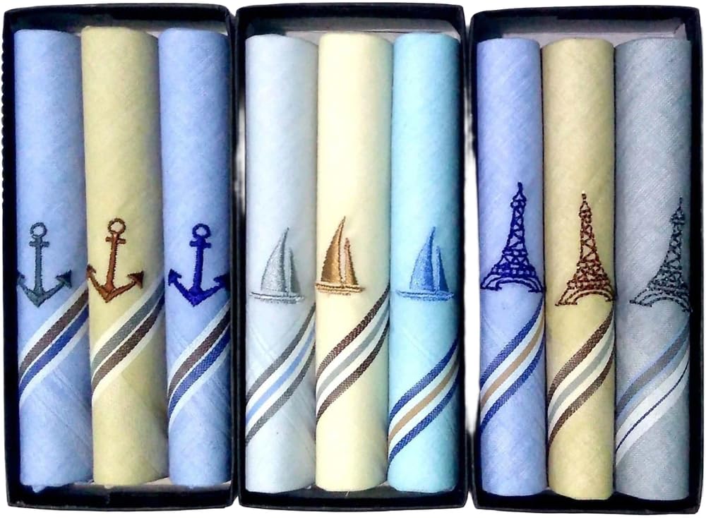 Handkerchief Multicolor Cotton Embroidered Pack of 9-image-8