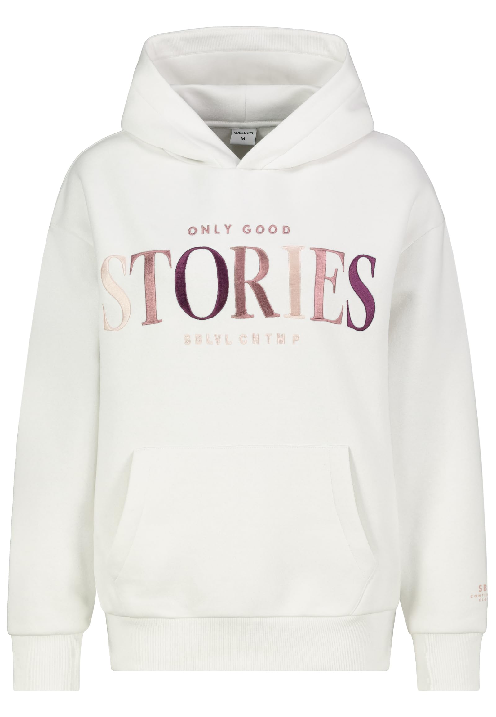 Sublevel Damen Hoody Kuscheliger Kapuzenpullover Weich Hoodie mit Kapuze Sweatshirt gestickter Slogan XS-XXL
