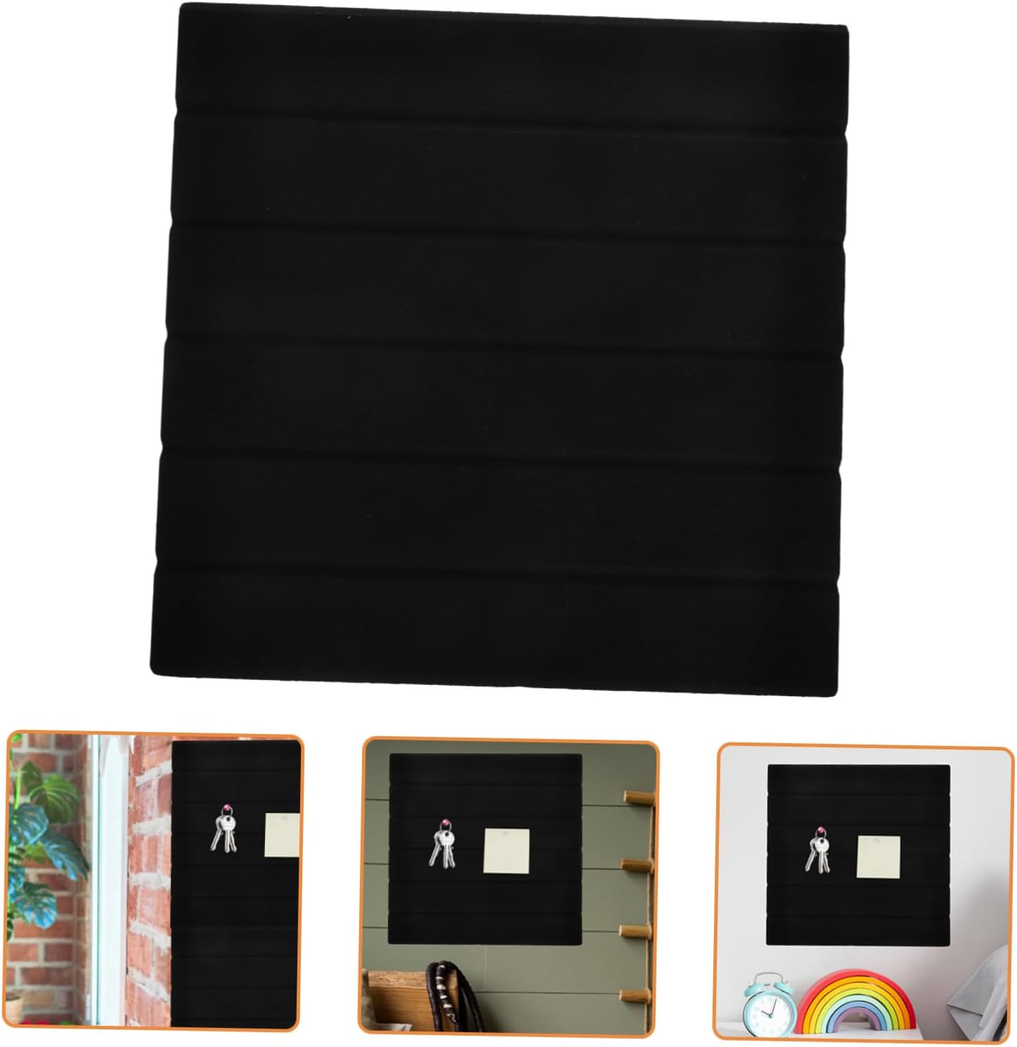 Homoyoyo 6pcs Quick Setup Felt Pin Notice Board Tiles Family-Friendly Bulletin Board Strips for Office