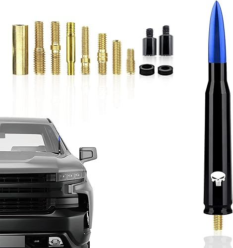 Ajxn 1 antena tipo bala para automóvil, 5.4 pulgadas, adecuada para Ford F150 Wrangler, Jeep, Chevy Silverado 1500, 2500, 3500, HD, Avalanche, GMC
