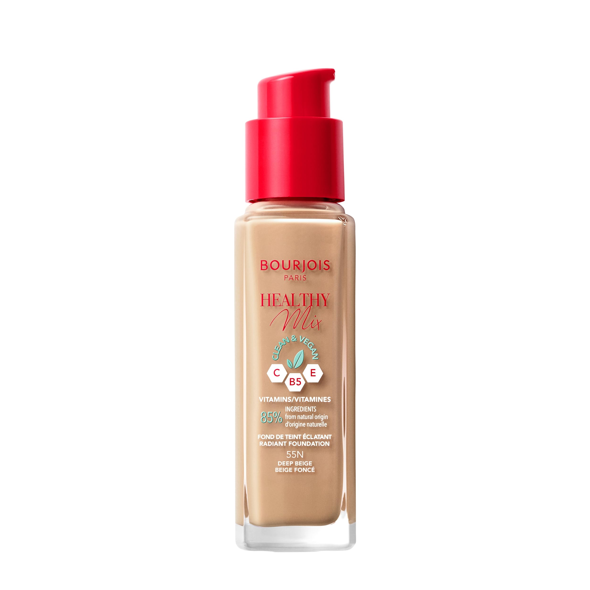 Bourjois Fondotinta Healthy Mix Clean, 55N Deep Beige, 30 ml