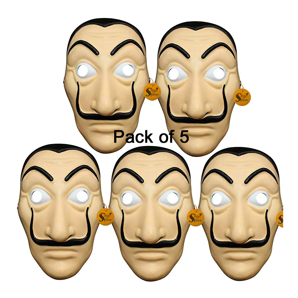 Sage Square Money La Casa Heist Salvador Dalí Face Mask For Cosplay, Party, Theme Play, Role Play, Birthday (Set of 5) (B0892H5B3L) Amazon Price History, Amazon Price Tracker