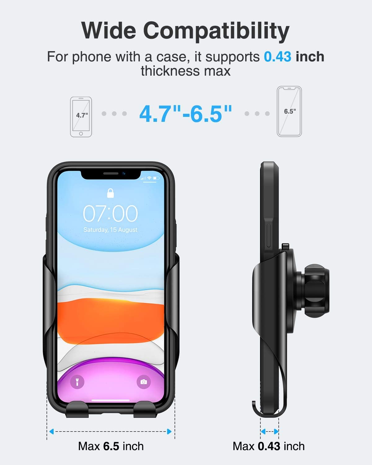 VANMASS Car Phone Holder Universal Car Vent Phone Mount Upgraded Air Vent Phone Holder for Car,0.5s Slide in&Out Cell Phone Car Mount Fit for iPhone Xs Max/XR/X/8, Samsung Note 20 10 S20 S10 S9