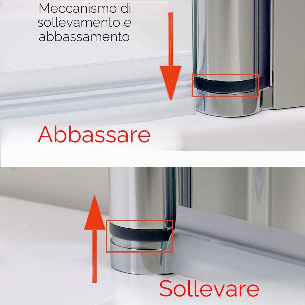 ELEGANTE Parete Vasca da Bagno Doccia 120x140cm, con Dispositivo Pieghevole a 180 °, Vetro Trasparente 6mm