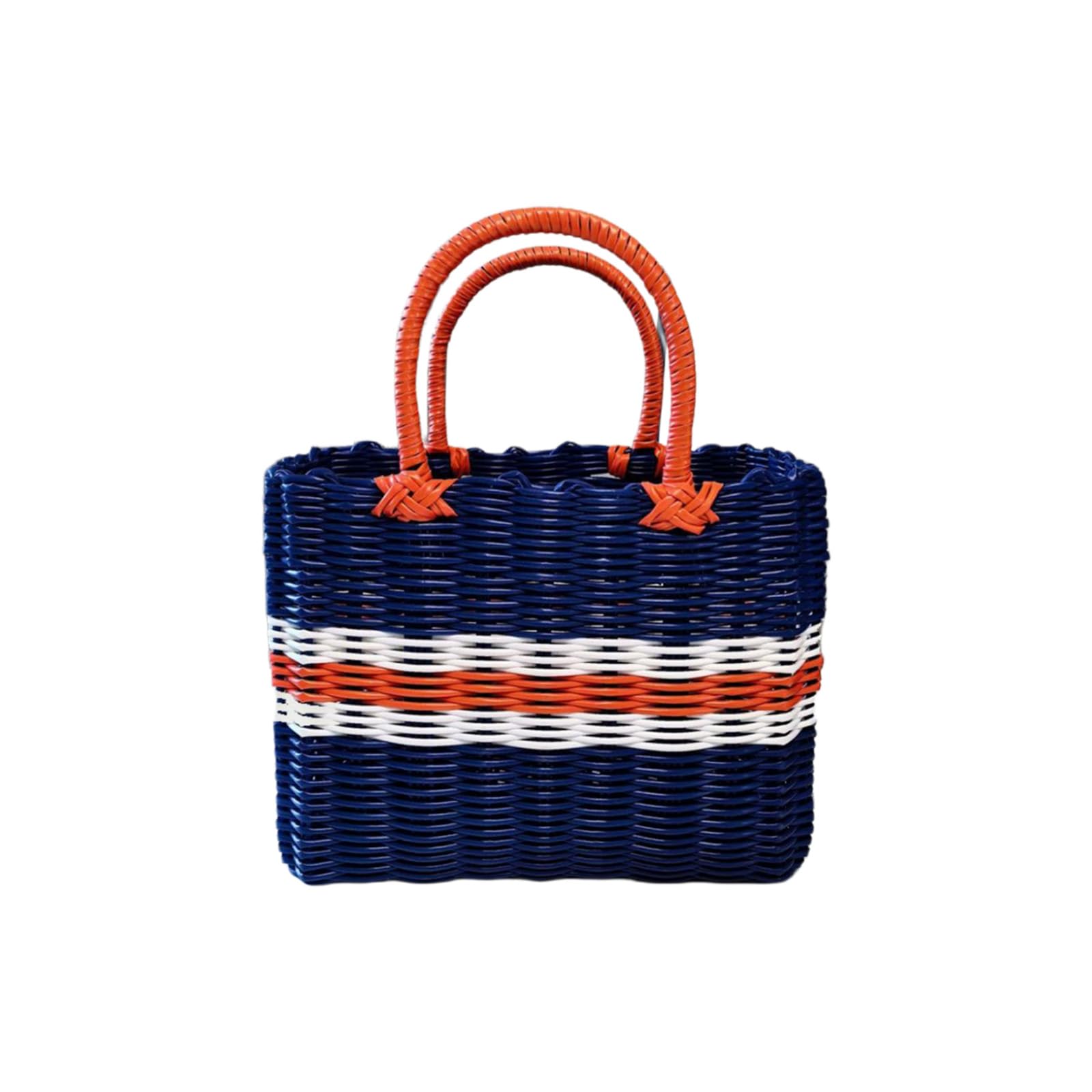 Multipurpose PVC Woven Carrying Basket for Camping Trips, Home Storage, and Daily Use Wear Resistant Outdoor Meal Bag