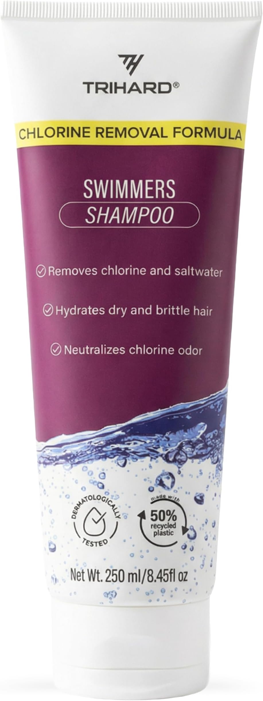 TRIHARD Chlorine Removal Swim Shampoo, Cleanse and Hydrate Hair from Pool and Ocean, Post Swim Chlorine and Hard Water Hair Protection