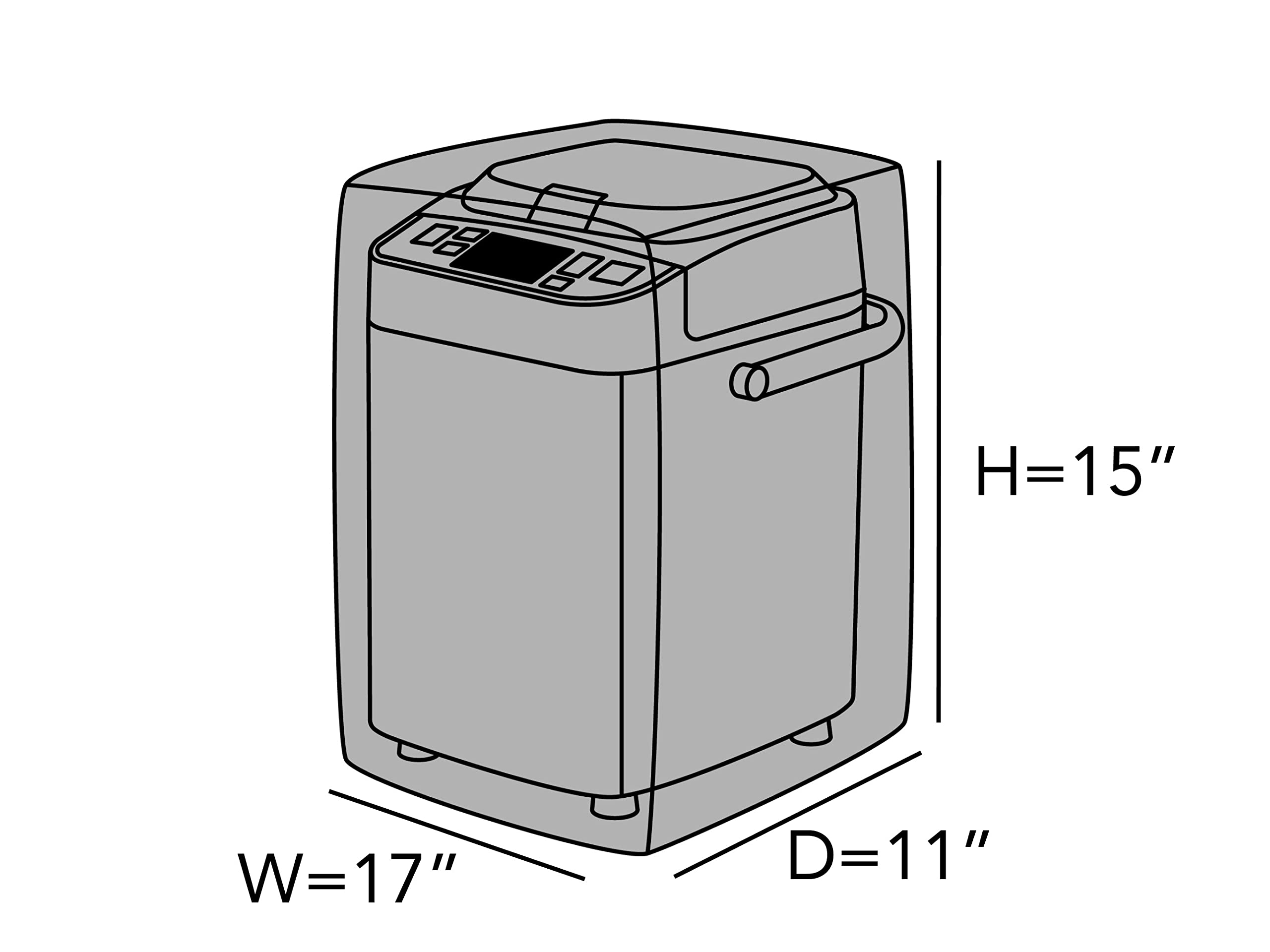 Covermates Keepsakes – Bread Maker Cover – Dust Protection - Stain Resistant - Washable – Appliance Cover, Slate