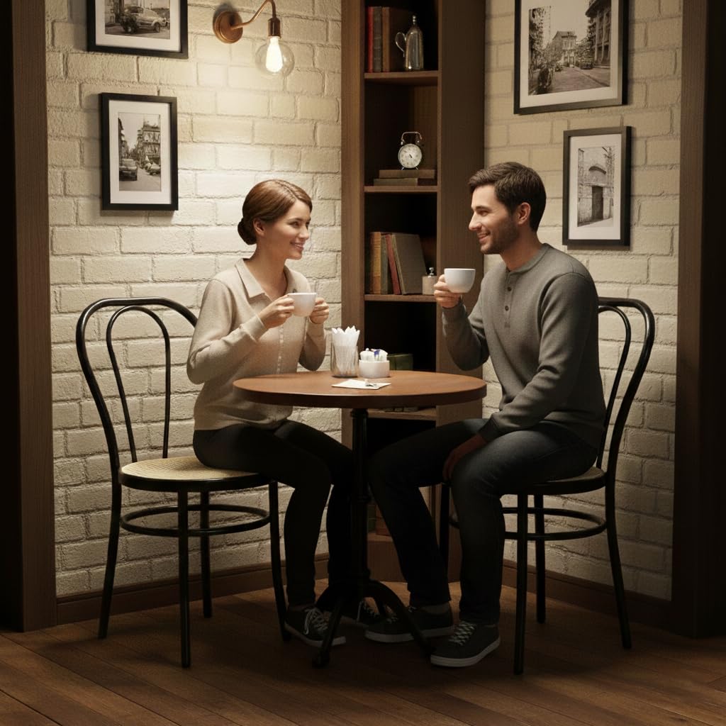 Generico Sedie Thonet Vienna Struttura in Ferro e Seduta in Finta Paglia Ideali per Cucina Bar Osteria e Ristorante Nero Lucido 2 pezzi