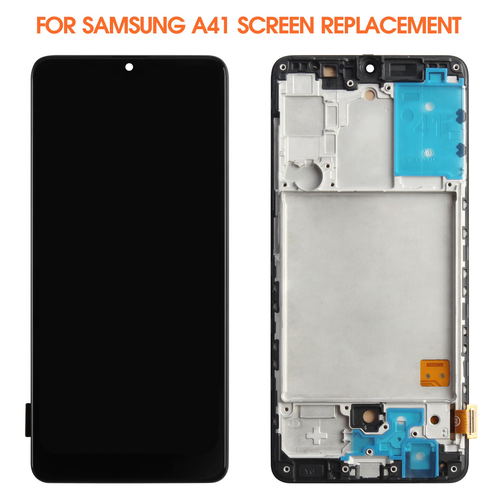 Wyświetlacz LCD do Samsung Galaxy A41 A415F - ekran SM-A415F SCV48 SC-41A Ekrany dotykowe wymiana pełnego zestawu (czarny z ramą)