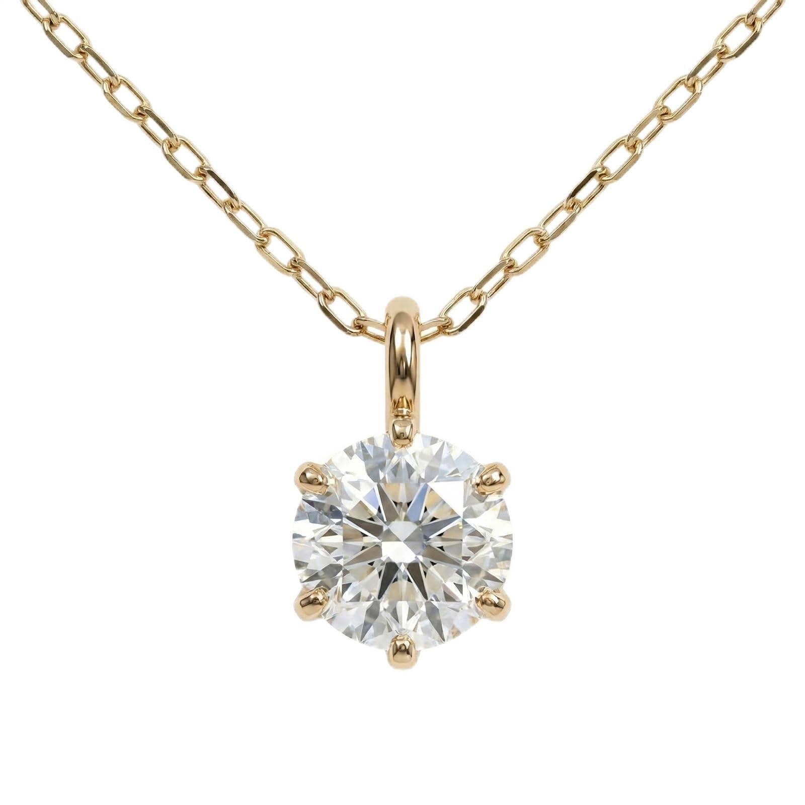 Amazon | [cui-cui] 一石 ダイヤモンド K10YG 0.05ct ネックレス