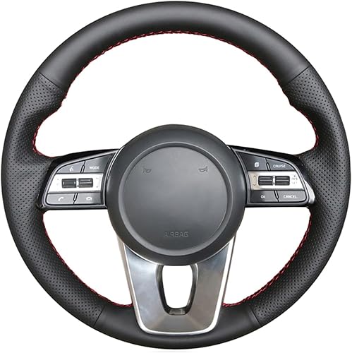 Steering Wheel Cover, for Kia Forte Cerato (AU) 2018, Customize DIY Hand Sewing Hand-Stitched Leather