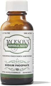 Jackson's #10 NAT phos 6X- Certified Vegan, Lactose-Free Schuessler Tissue Cell Salt - Made in The USA (500 pellets)