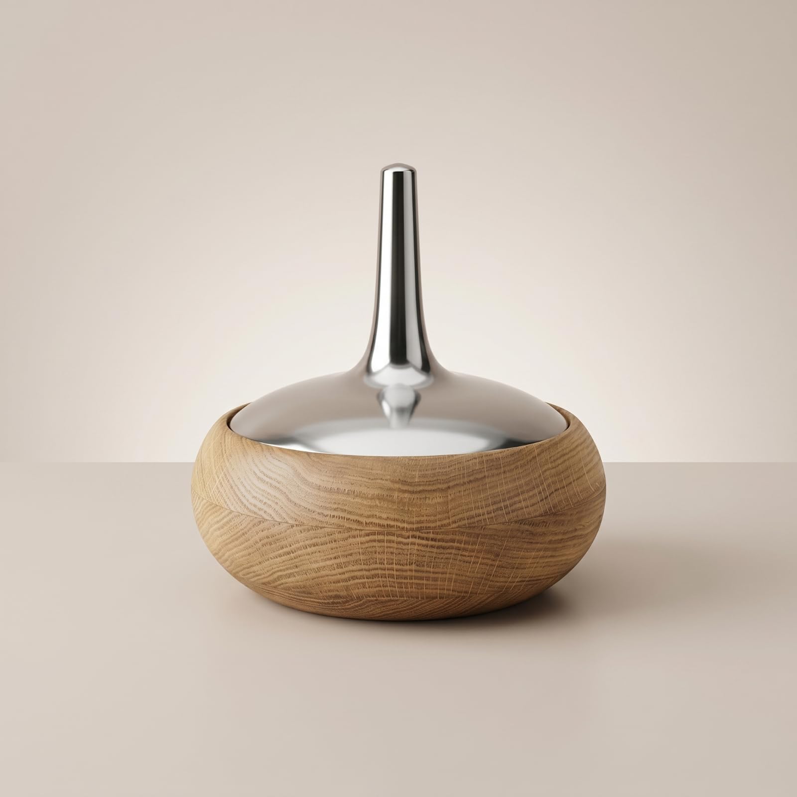 Snackschale mit Deckel Rund Servierschale mit Deckel Modern Aufbewahrungsdose Holzoptik für Wohnzimmer, Kaffeeecke, 16×16×17cm