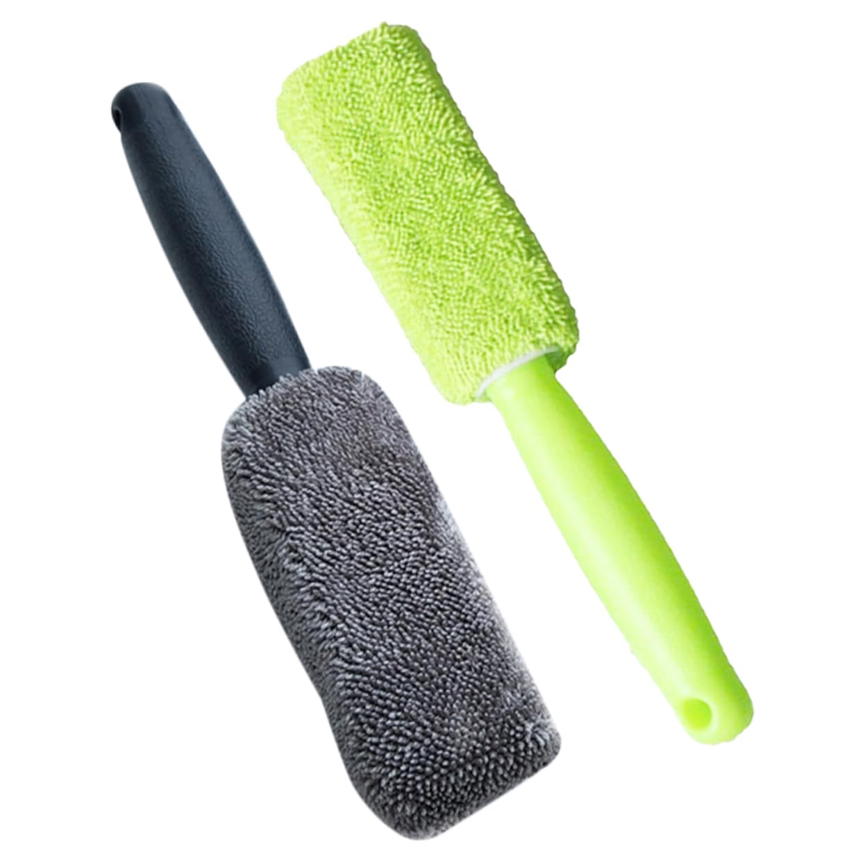 SOLUSTRE 4 Set Spazzola per Pneumatici in Microfibra con Manico Lungo Detergente per Ruote Pulitore per Cerchi Posto A Sedere Scopa Kit Spolverino Spugna Gel Lavatrice Plastica 2 Pezzi * 4