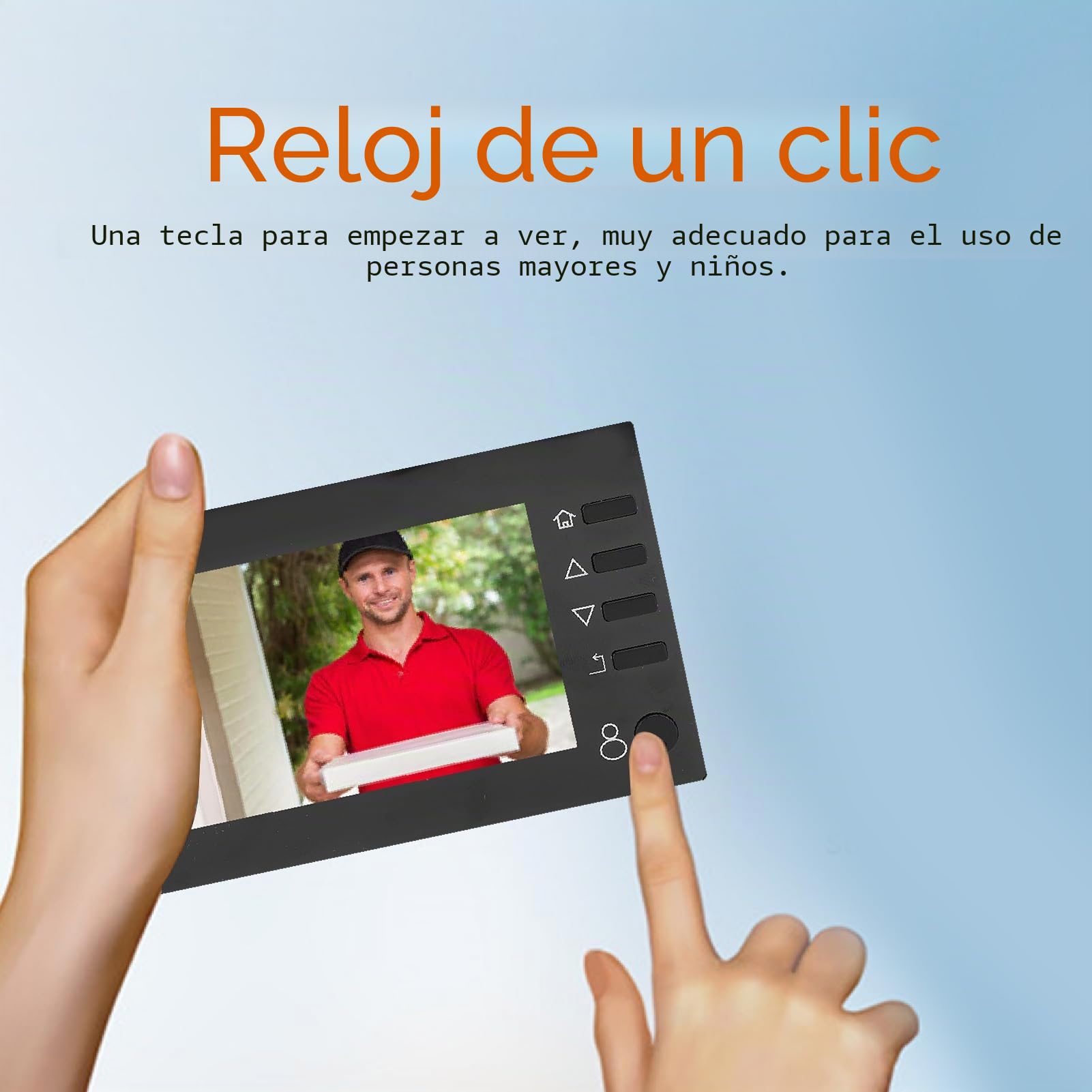 Timbre con Vídeo, Cámara de Mirilla, Cámara de Puerta con Visión Inteligente, Pantalla de 4,3 Pulgadas, Visión Nocturna, Timbre Visual Gran Angular, Visor de Puerta Digital, para