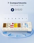HEIYING 7 Jours Pill Organisateur avec la coque en aluminium pour une semaine de capacité, cas de pilule en métal portable pour tenir la vitamine, la médecine, suppléments