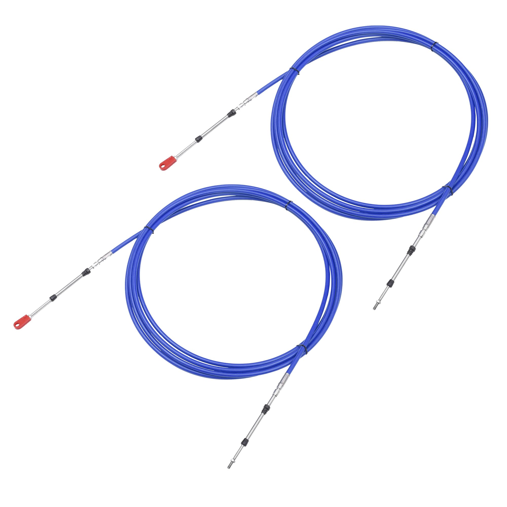 uxcell 2pcs 20ft Marine Throttle Shift Control Box Cable w/Clevis Blue