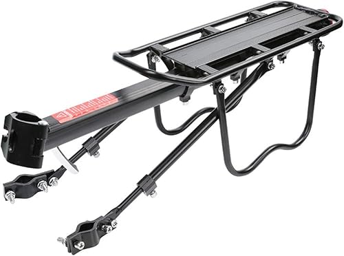 Portaequipajes retráctil para bicicleta, portaequipajes trasero de aleación de aluminio negro, portaequipajes para bicicleta de montaña de