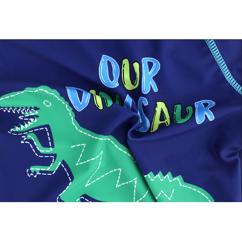 AIWUHE Badehose Jungen Schwimmshirt Kinder UV Schutz Badeset mit Badekappe Cartoon Langarm