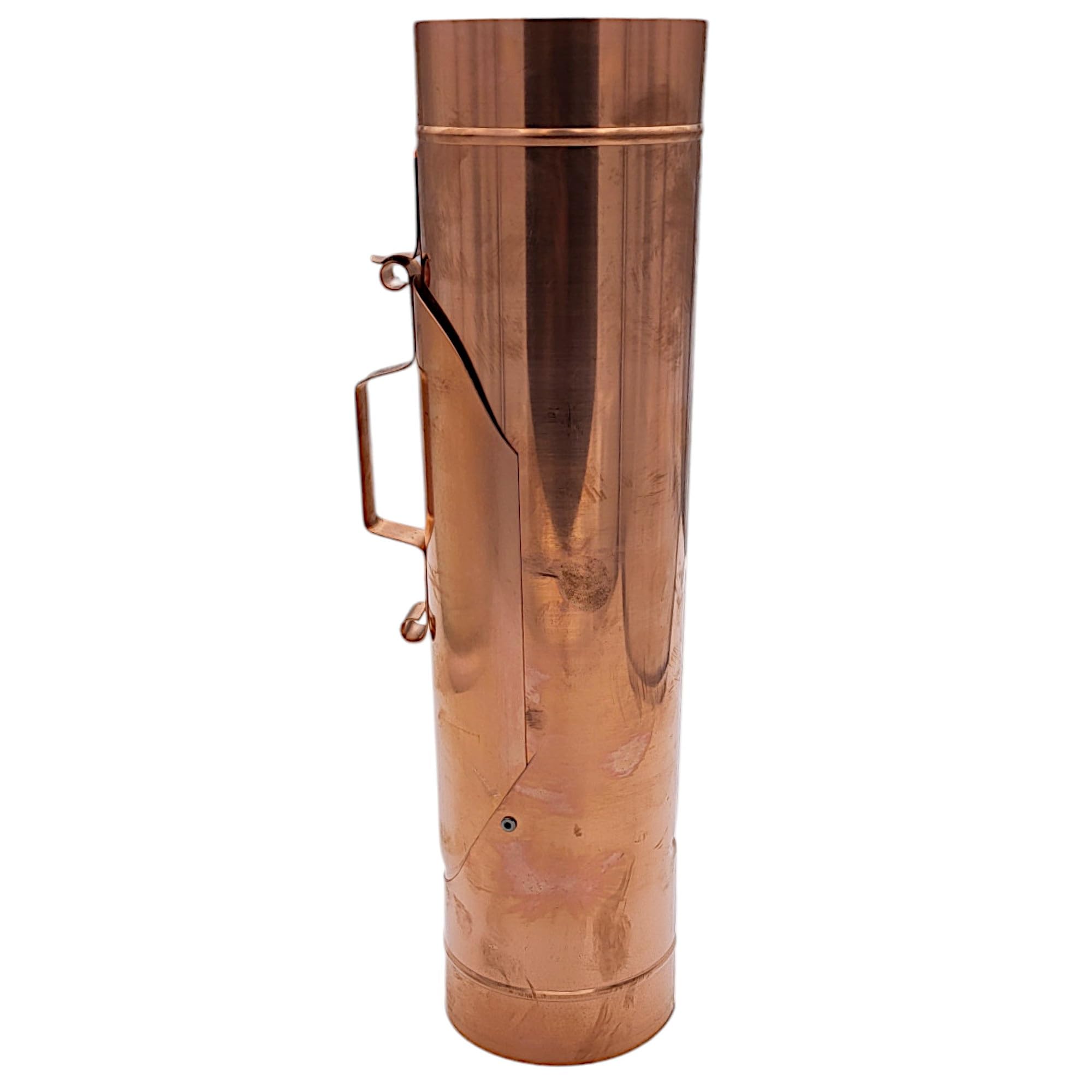zbs24 Regenrohrklappe 100mm in Kupfer ohne Laubsieb, konische Bauform für einen mühelosen Einbau